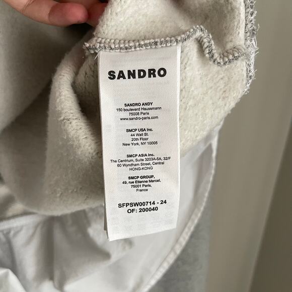 SANDRO Gray Meribel Layered Sweatshirt (Size 4) - Picture 10 of 14